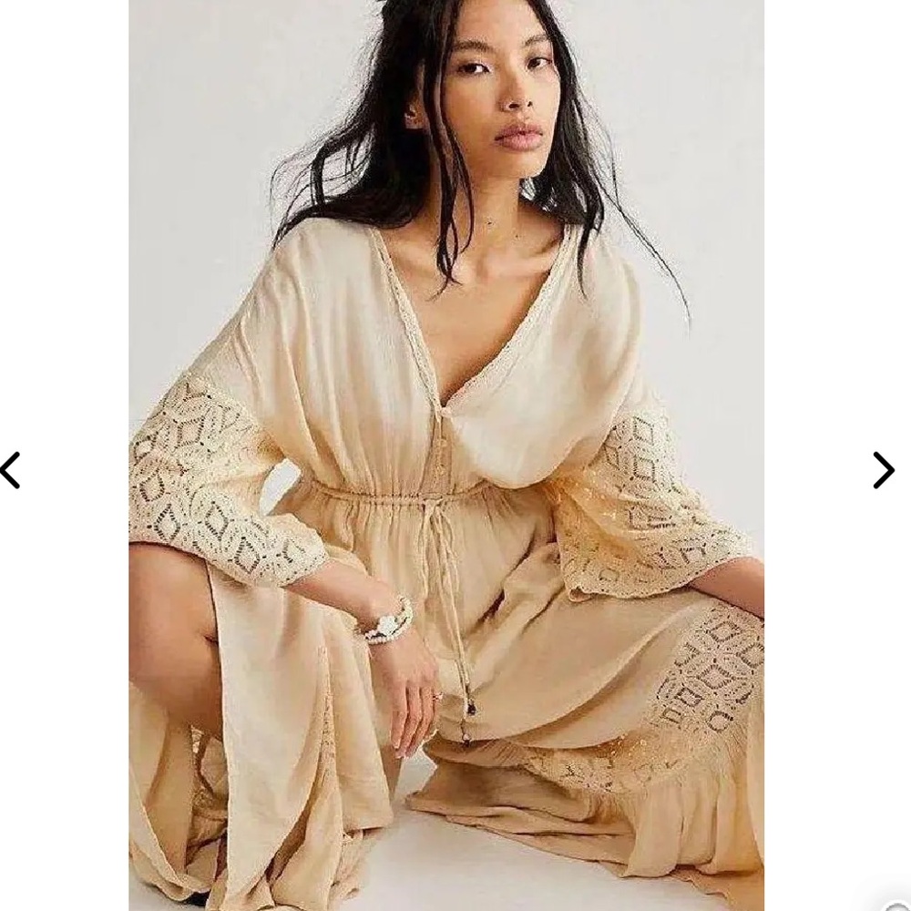 Free People Angela Cream Jumpsuit